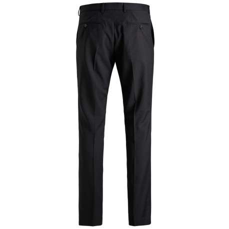 Pantalon noir uni à coupe droite et à fermeture zippée boutonnée - Image 6