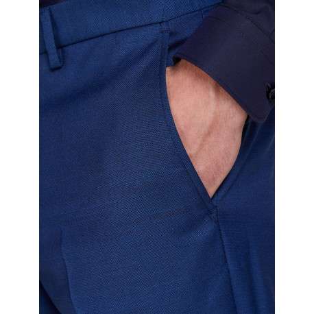 Pantalon Chino bleu avec une coupe droite à fermeture zippée boutonnée - Image 3