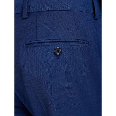 Pantalon Chino bleu avec une coupe droite à fermeture zippée boutonnée - Image 4