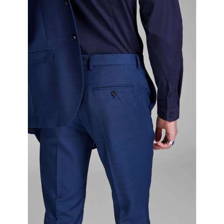Pantalon Chino bleu avec une coupe droite à fermeture zippée boutonnée - Image 5