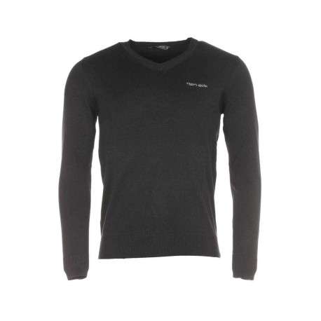 Pyjama long en coton marine à rayures pourvu d'une coupe droite et d'un col v - Image 7