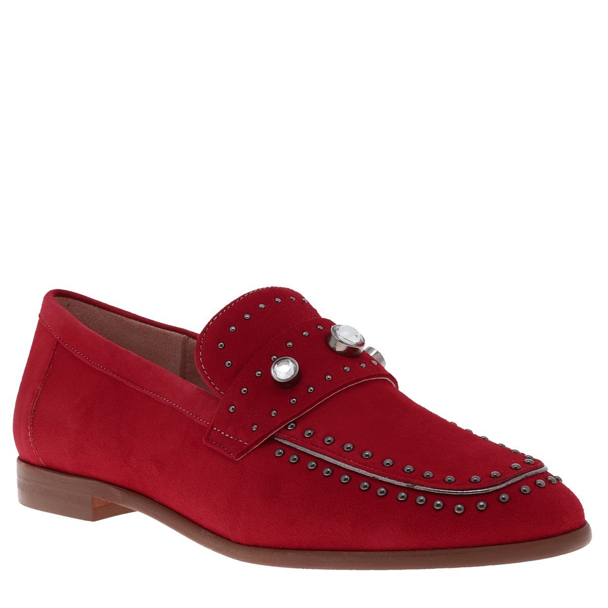 mocassins femme rouge