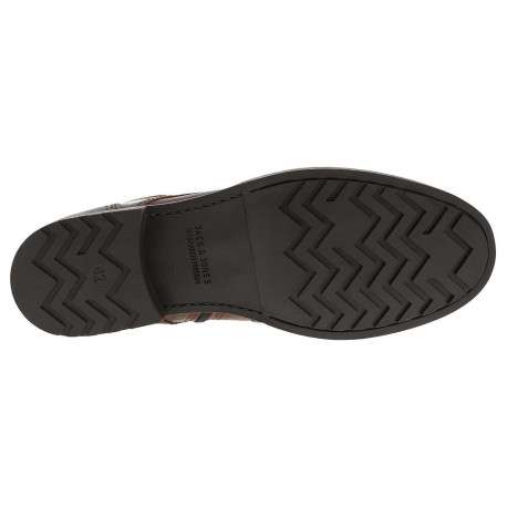Boots en cuir marron avec une fermeture zippée lacets ronds et languette d'aisance - Image 6