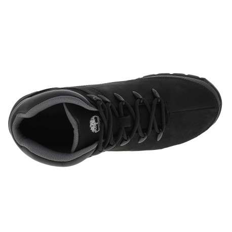 Boots noires montantes à semelles crantées et à lacets ronds avec logo sur le côté - Image 9