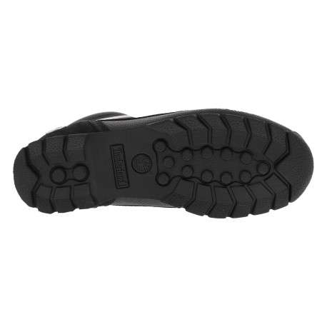 Boots noires montantes à semelles crantées et à lacets ronds avec logo sur le côté - Image 11