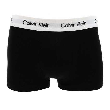 Lot de 3 Boxers en coton noir unis avec tailles élastiquées blanches - Image 3