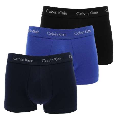 Lot de 3 Boxers en coton bleus unis avec taille élastiquées ton sur ton - Image 6