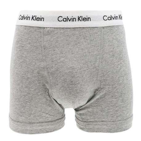 Lot de 3 Boxers classiques en coton gris unis coupe fermée avec ceinture blanche - Image 6