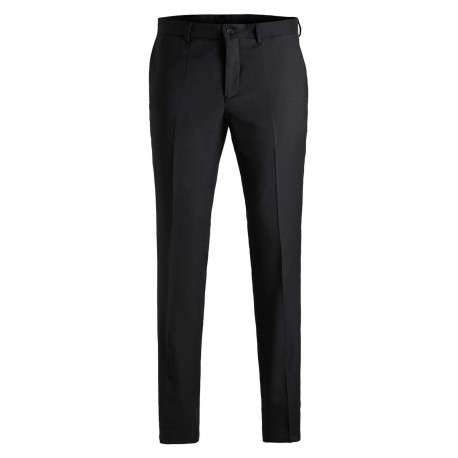 Pantalon noir uni à coupe droite et à fermeture zippée boutonnée - Image 5