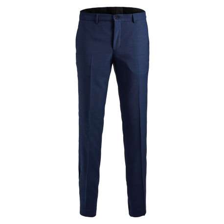 Pantalon Chino bleu avec une coupe droite à fermeture zippée boutonnée