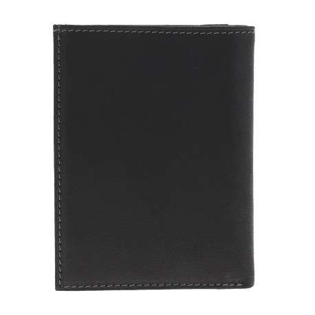 Portefeuille en cuir de vachette à rabats à emplacements pour carte et poche monnaie - Image 2