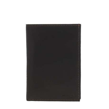 Portefeuille en cuir marron avec emplacements pour carte et poche monnaie