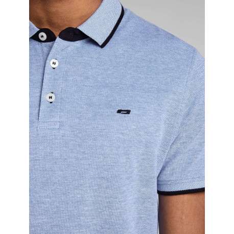 Polo en coton bleu Paulos avec une coupe droite et des boutons de fermeture à l'avant - Image 3