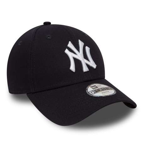 Casquette League Basic 9Forty en coton marine unie avec une coupe strapback et des inscriptions ""NY"" brodées
