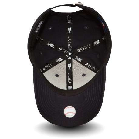 Casquette League Basic 9Forty en coton marine unie avec une coupe strapback et des inscriptions ""NY"" brodées - Image 8