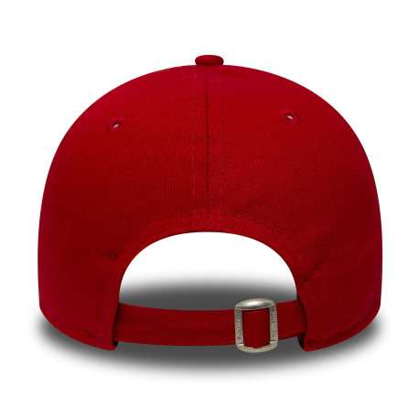 Casquette rouge unie avec logo de la marque brodé et à fermeture boucle inox - Image 3