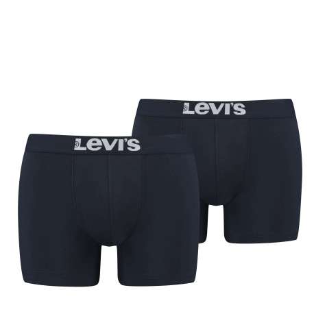 Lot de 2 boxers noirs unis et à bande élastiquée brodée à la taille