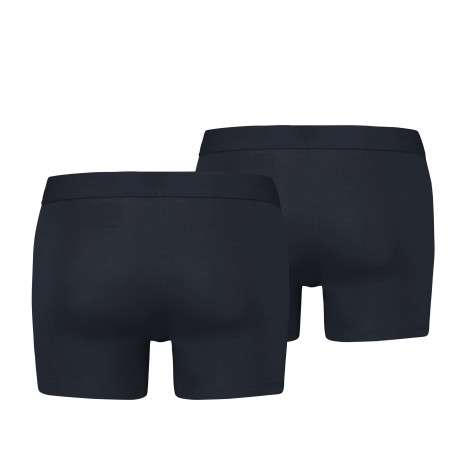 Lot de 2 boxers noirs unis et à bande élastiquée brodée à la taille - Image 2