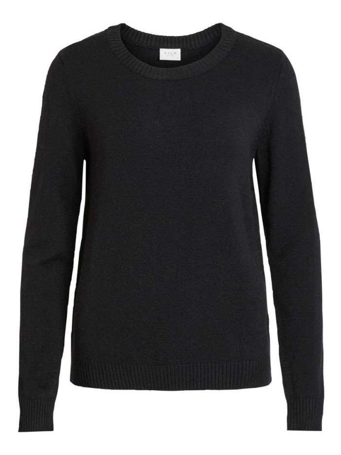 Pull noir uni en mailles...