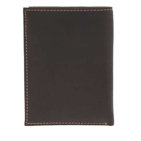 Portefeuille marron à rabat avec emplacements pour carte et poche monnaie - Image 2