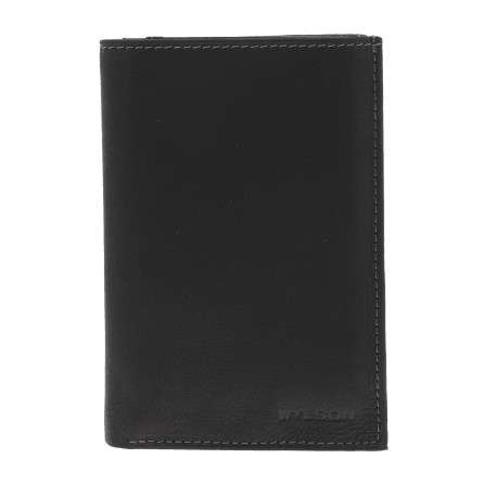 Portefeuille noir à rabat avec emplacements pour carte et poche monnaie