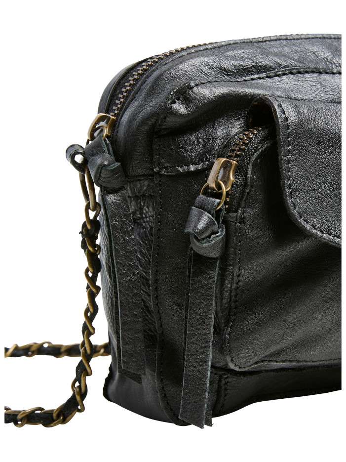 Sac à Bandoulière Femme Grande Capacité Avec Chaîne - Noir Décontracté