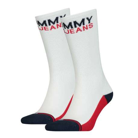 Lot de 2 paires de chaussettes hautes blanches en coton