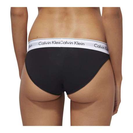 Slip noir en coton avec taille élastiquée blanche avec nom de la marque - Image 3
