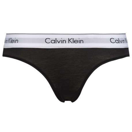 Slip noir en coton avec taille élastiquée blanche avec nom de la marque