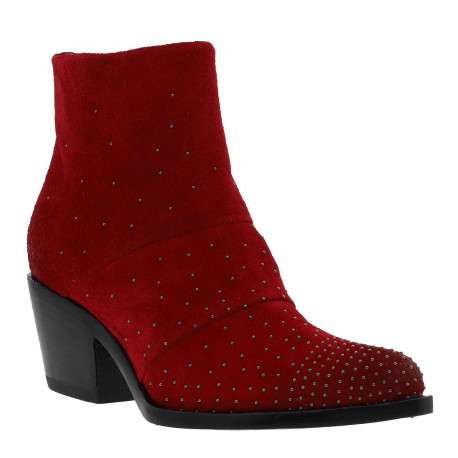 Boots femme cuir rouge - Image 2