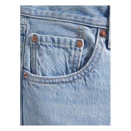 Jeans taille haute style 5 poches bleu clair délavé et avec une coupe droite - Image 7