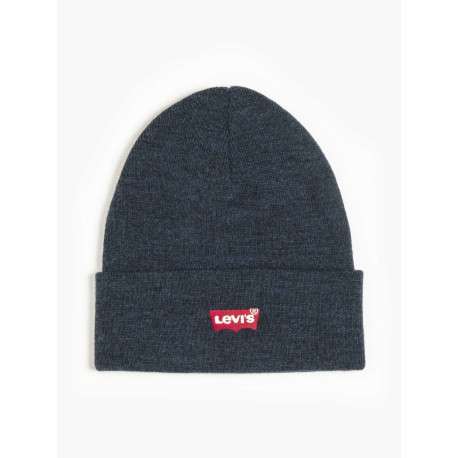 Bonnet bleu marine à revers avec patch logo iconique