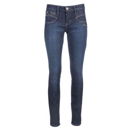 Jean Alexa Slim en coton mélangé brut uni avec une coupe slim et des zips et détails fantaisies sur poches - Image 6