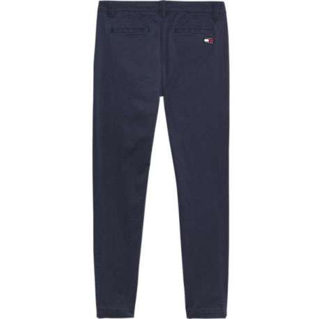 Pantalon Chino bleu uni avec une fermeture zippée boutonnée - Image 3
