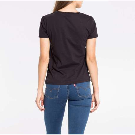 T-shirt manches courtes femme noir - Image 2