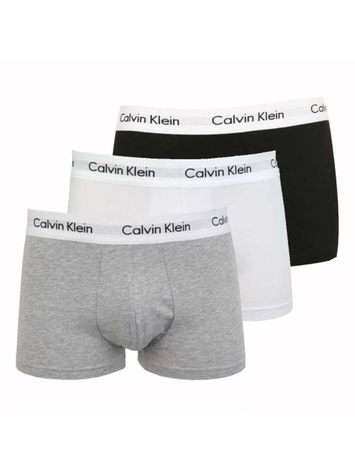 Lot de 3 Boxers en coton multicolores unis avec taille élastiquée et marque - Image 5