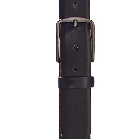 Ceinture noire unie avec une boucle métallique anthracite rectangle - Image 4