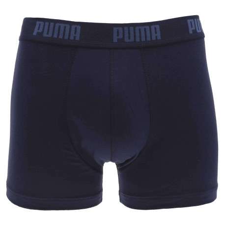 Lot de 2 boxer marine unis à bande élastiquée brodée à la taille