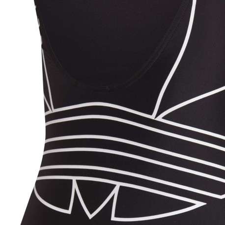 Maillot de bain femme slim imprimé logo trèfle noir et blanc - Image 7