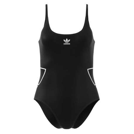 Maillot de bain femme slim imprimé logo trèfle noir et blanc