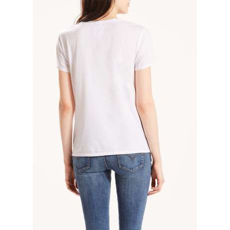 T-shirt femme droit uni blanc - Image 2