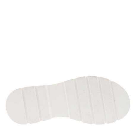 Sandales femme en cuir à plateforme compensées blanc cassé, gris - Image 6