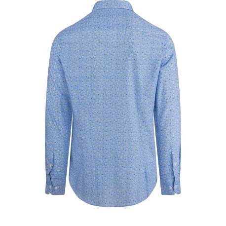 Chemise à motifs floraux pour homme ciel en coton coupe droite - Image 2