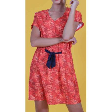 Robe rouge pour femme imprimé savane CACATOES - Image 2