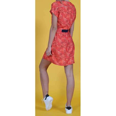 Robe rouge pour femme imprimé savane CACATOES - Image 4
