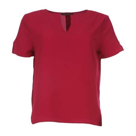 Top uni pour femme rouge coupe évasée ARCHEO