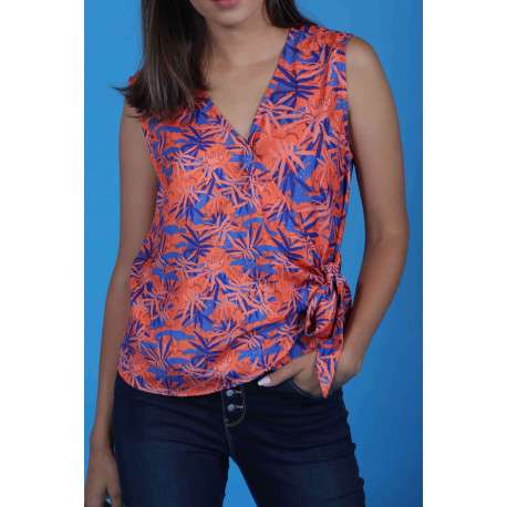 Top à imprimé floral pour femme multicolore coupe évasée NECTAR - Image 3
