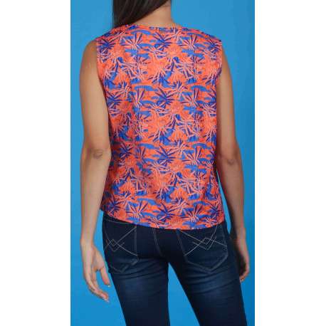 Top à imprimé floral pour femme multicolore coupe évasée NECTAR - Image 4
