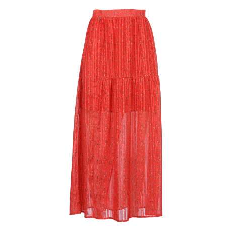 Jupe à motifs abstraits pour femme corail coupe évasée GRAPHIC