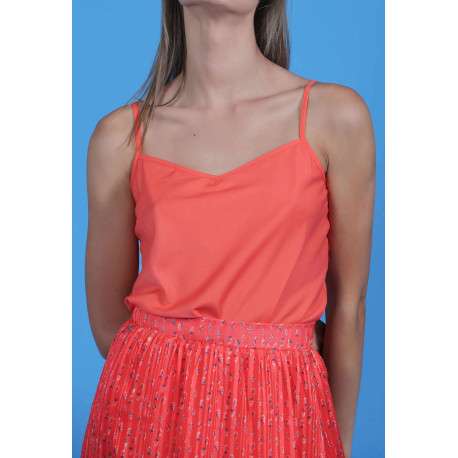 Jupe à motifs abstraits pour femme corail coupe évasée GRAPHIC - Image 3